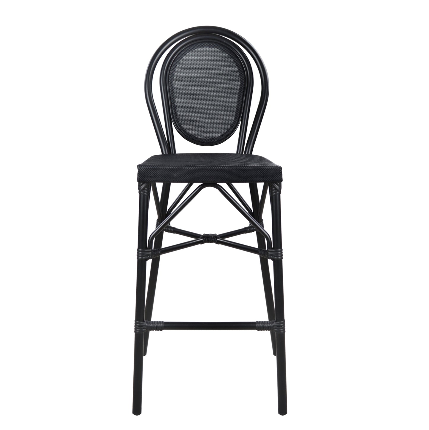 AZARIA BAMBOO LOOK BLACK ALUMINIUM STOOL WITH TEXTLINE 44x52x115