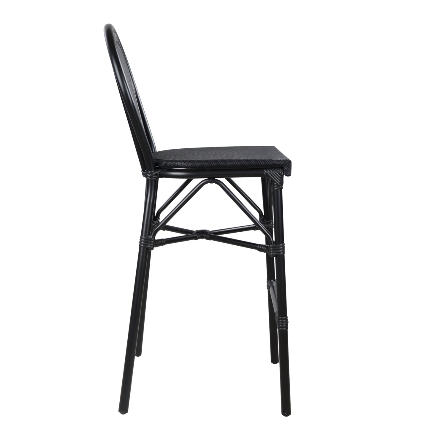 AZARIA BAMBOO LOOK BLACK ALUMINIUM STOOL WITH TEXTLINE 44x52x115