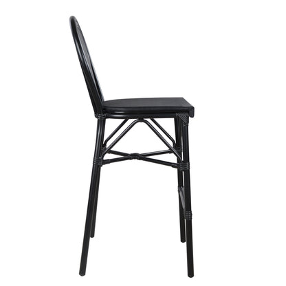 AZARIA BAMBOO LOOK BLACK ALUMINIUM STOOL WITH TEXTLINE 44x52x115
