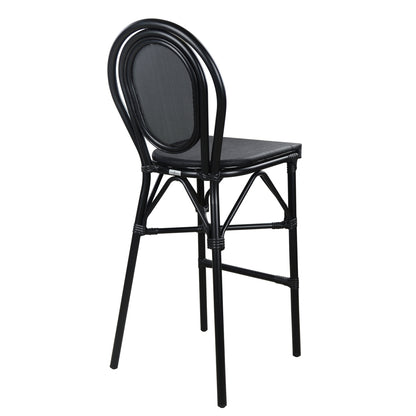 AZARIA BAMBOO LOOK BLACK ALUMINIUM STOOL WITH TEXTLINE 44x52x115