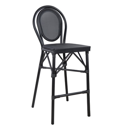 AZARIA BAMBOO LOOK BLACK ALUMINIUM STOOL WITH TEXTLINE 44x52x115
