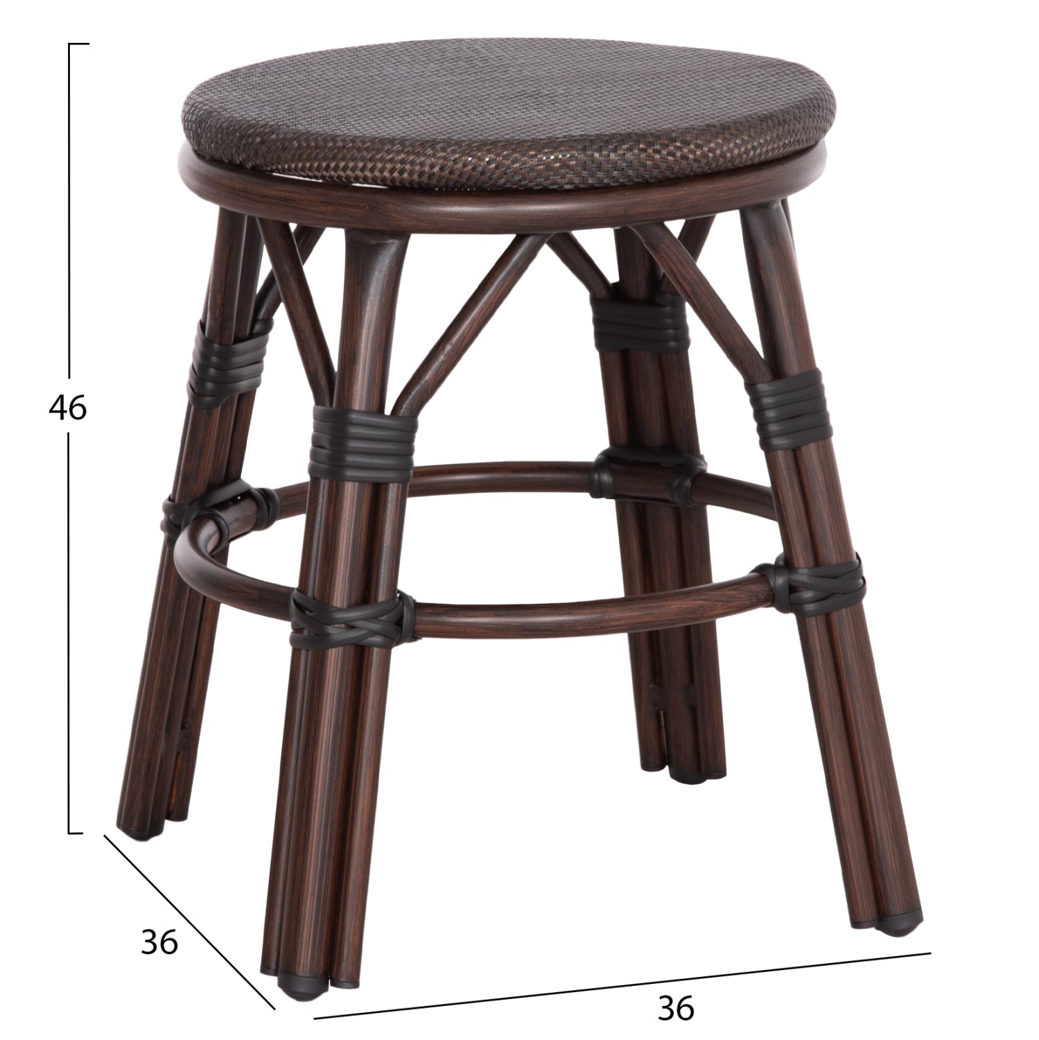ΣΚΑΜΠΟ ΑΛΟΥΜΙΝΙΟΥ CHINO BAMBOO LOOK ΚΑΦΕ TEXTILENE ΚΑΦΕ Φ36x46