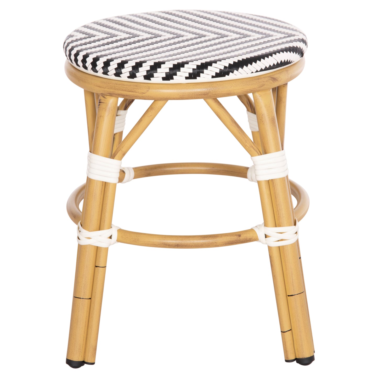 ΣΚΑΜΠΟ ΑΛΟΥΜΙΝΙΟΥ CHINO BAMBOO LOOK TEXTILENE ΛΕΥΚΟ ΜΑΥΡΟ Φ36x46
