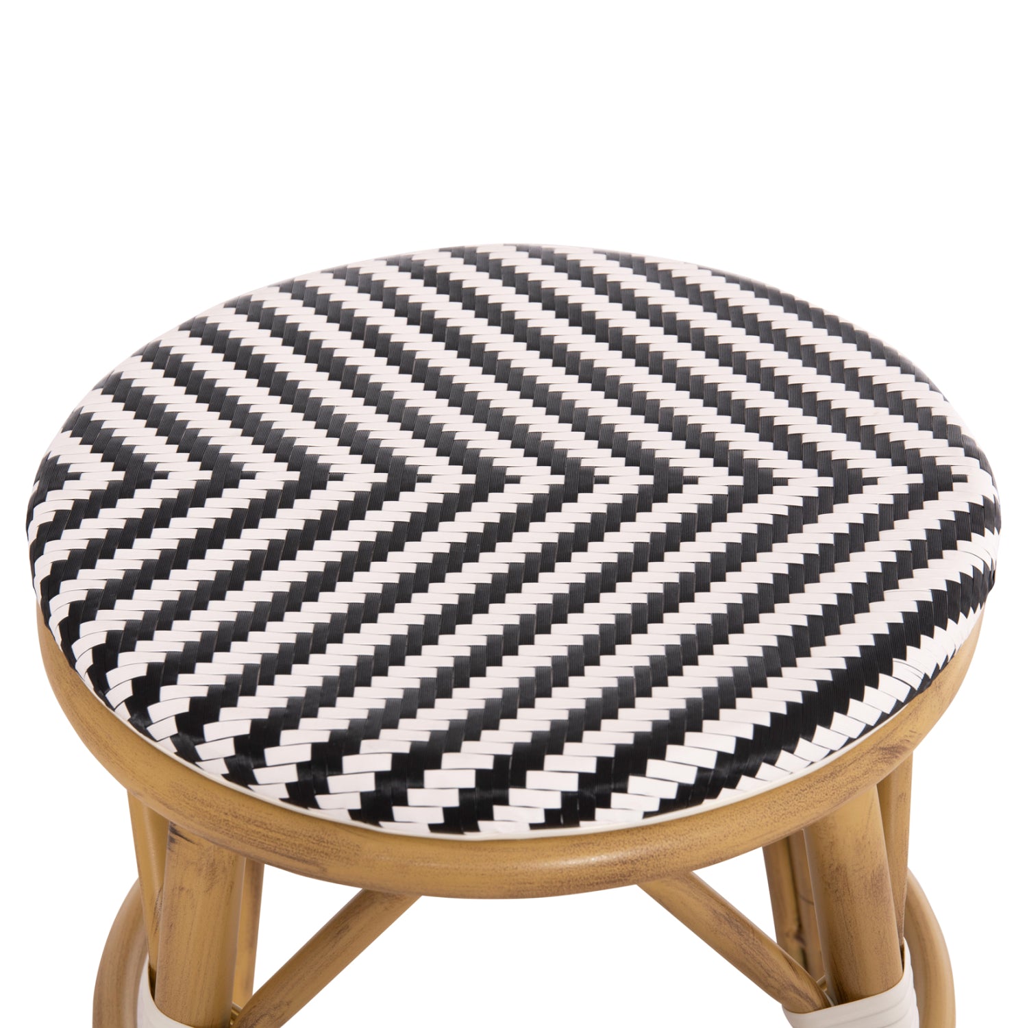 ΣΚΑΜΠΟ ΑΛΟΥΜΙΝΙΟΥ CHINO BAMBOO LOOK TEXTILENE ΛΕΥΚΟ ΜΑΥΡΟ Φ36x46