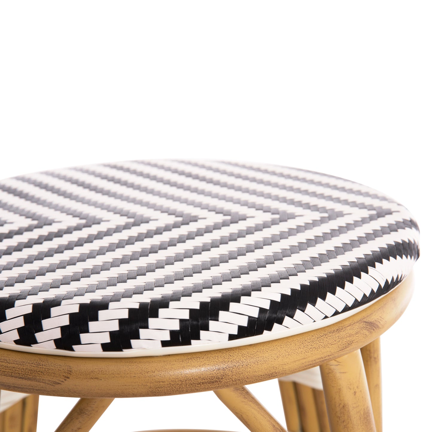 ΣΚΑΜΠΟ ΑΛΟΥΜΙΝΙΟΥ CHINO BAMBOO LOOK TEXTILENE ΛΕΥΚΟ ΜΑΥΡΟ Φ36x46