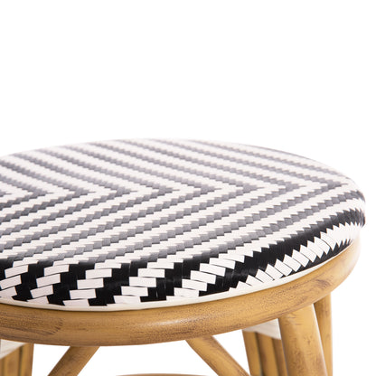 ΣΚΑΜΠΟ ΑΛΟΥΜΙΝΙΟΥ CHINO BAMBOO LOOK TEXTILENE ΛΕΥΚΟ ΜΑΥΡΟ Φ36x46