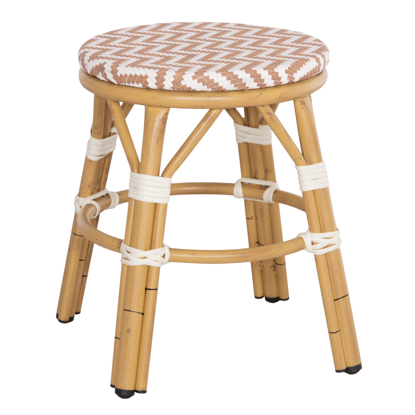 ΣΚΑΜΠΟ ΑΛΟΥΜΙΝΙΟΥ CHINO BAMBOO LOOK TEXTILENE ΛΕΥΚΟ ΚΑΦΕ Φ36x46