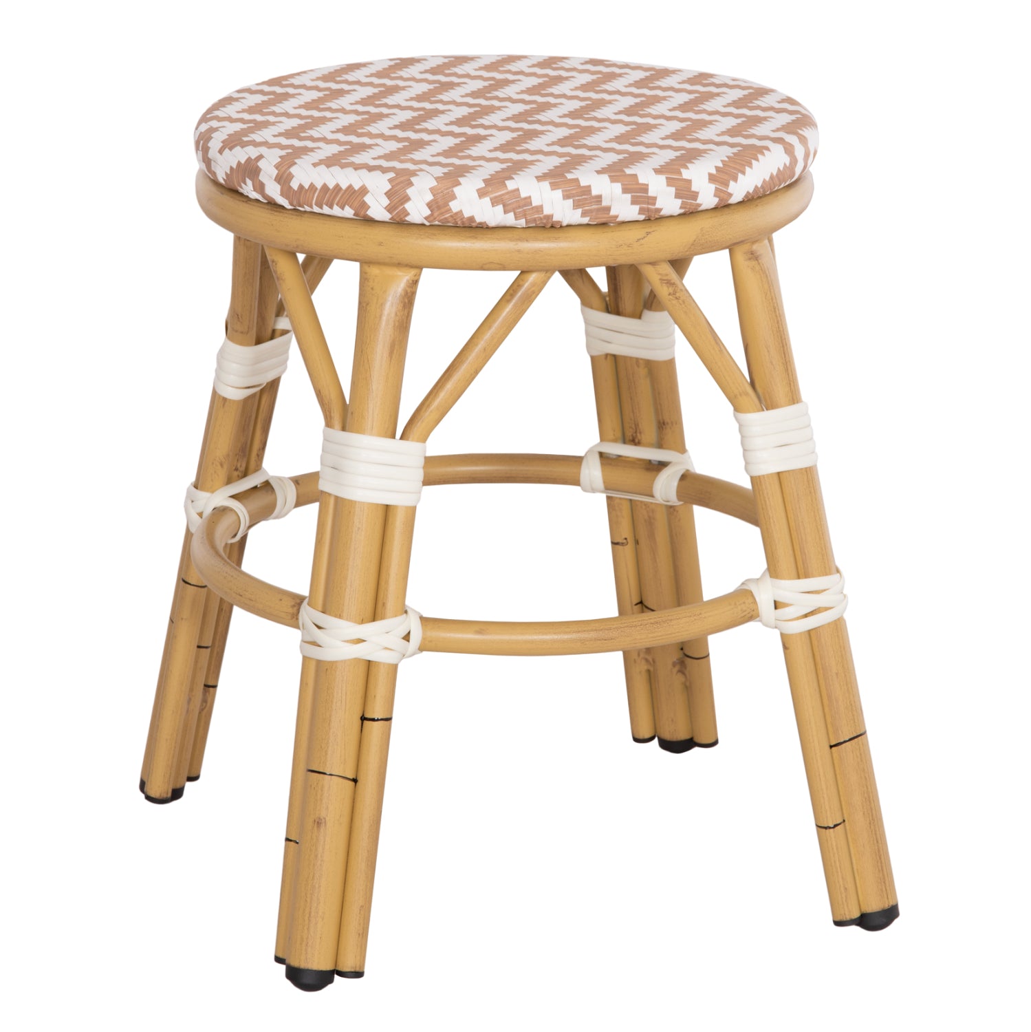 ΣΚΑΜΠΟ ΑΛΟΥΜΙΝΙΟΥ CHINO BAMBOO LOOK TEXTILENE ΛΕΥΚΟ ΚΑΦΕ Φ36x46