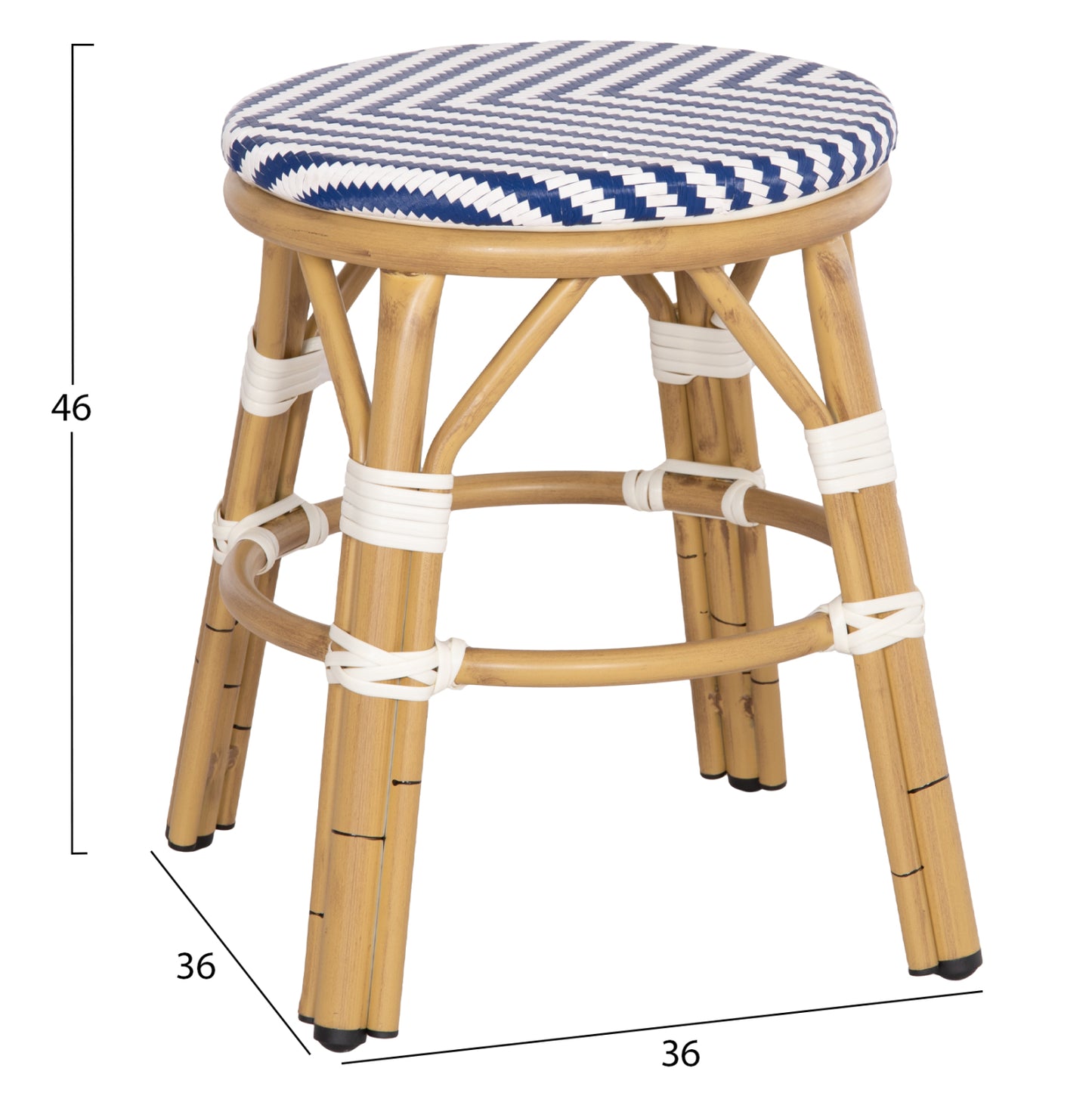 ΣΚΑΜΠΟ ΑΛΟΥΜΙΝΙΟΥ CHINO BAMBOO LOOK TEXTILENE ΛΕΥΚΟ ΜΠΛΕ Φ36x46