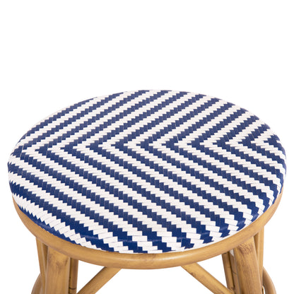 ΣΚΑΜΠΟ ΑΛΟΥΜΙΝΙΟΥ CHINO BAMBOO LOOK TEXTILENE ΛΕΥΚΟ ΜΠΛΕ Φ36x46