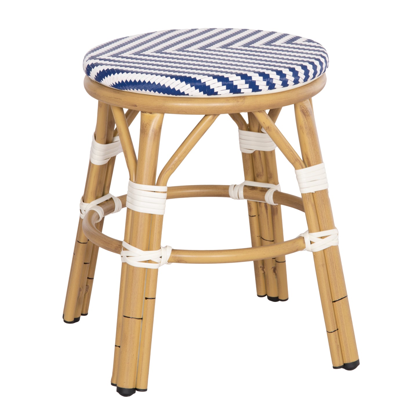 ΣΚΑΜΠΟ ΑΛΟΥΜΙΝΙΟΥ CHINO BAMBOO LOOK TEXTILENE ΛΕΥΚΟ ΜΠΛΕ Φ36x46