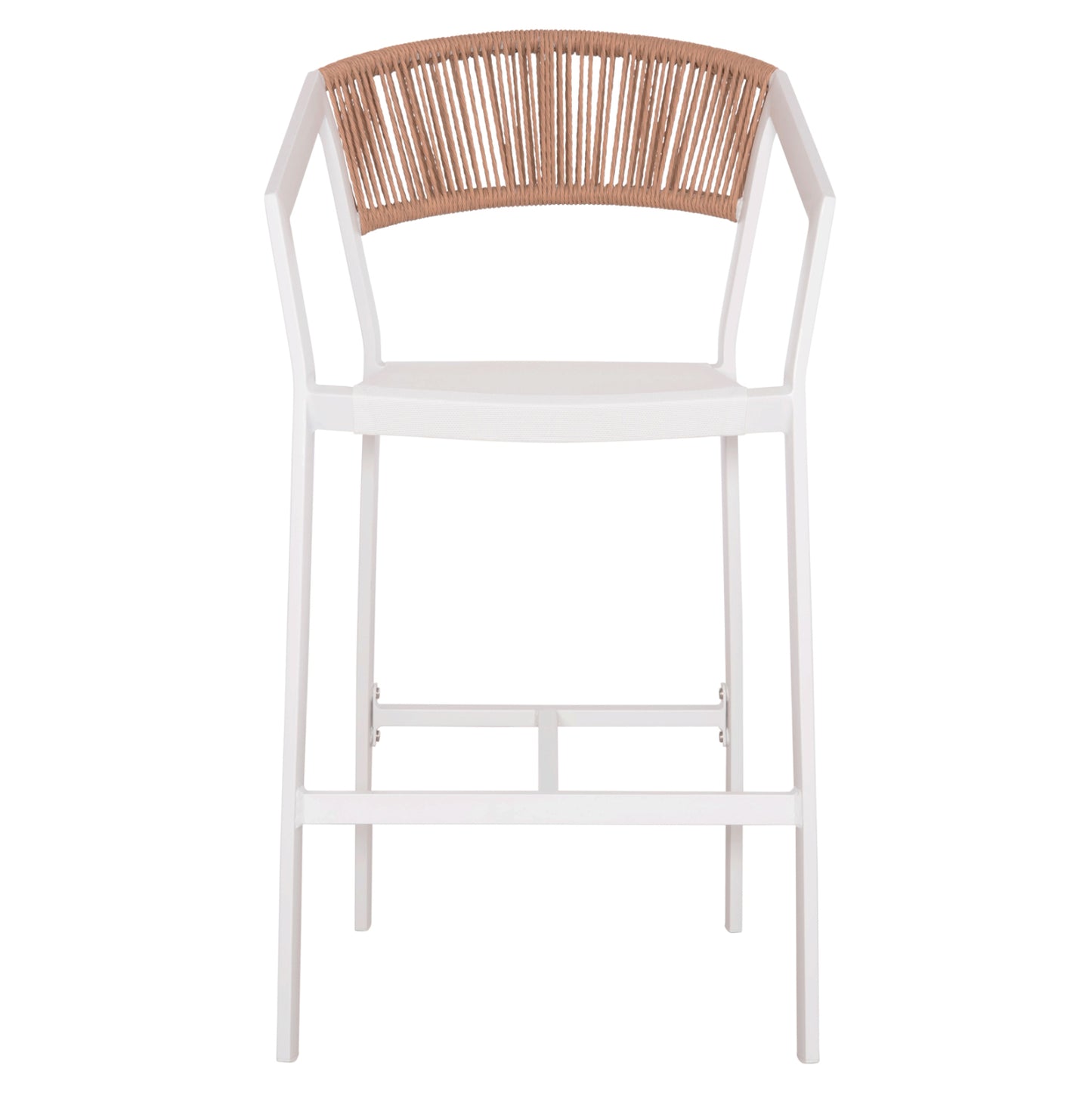 ΣΚΑΜΠΟ ΑΛΟΥΜΙΝΙΟΥ MIRI ΜΕΣΑΙΟΥ ΥΨΟΥΣ RATTAN & TEXTLINE ΛΕΥΚΟ ΜΠΕΖ 55x56,5x99