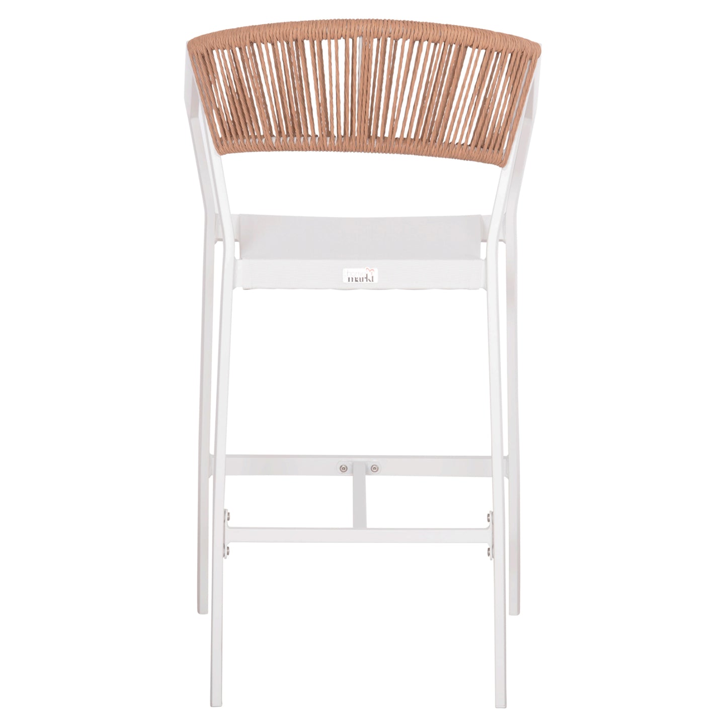 ΣΚΑΜΠΟ ΑΛΟΥΜΙΝΙΟΥ MIRI ΜΕΣΑΙΟΥ ΥΨΟΥΣ RATTAN & TEXTLINE ΛΕΥΚΟ ΜΠΕΖ 55x56,5x99