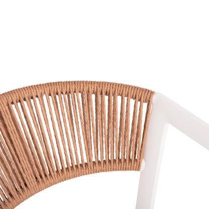 ΣΚΑΜΠΟ ΑΛΟΥΜΙΝΙΟΥ MIRI ΜΕΣΑΙΟΥ ΥΨΟΥΣ RATTAN & TEXTLINE ΛΕΥΚΟ ΜΠΕΖ 55x56,5x99