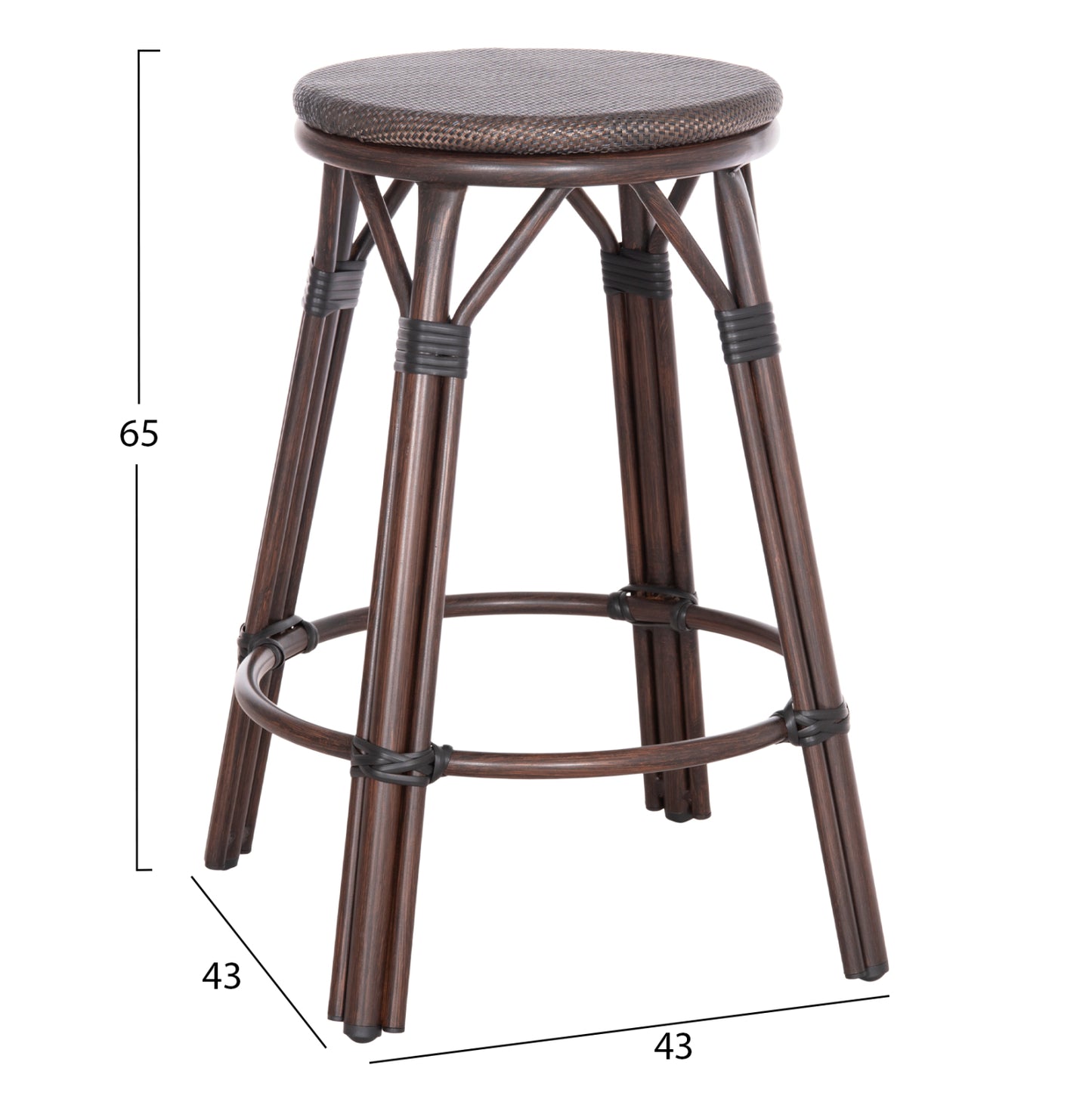 ΣΚΑΜΠΟ ΑΛΟΥΜΙΝΙΟΥ ΜΕΣ. ΥΨΟΥΣ CHINO BAMBOO LOOK & TEXTILENE ΚΑΦΕ 43x43x65