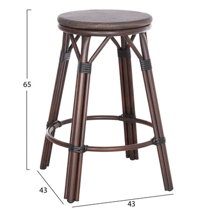 ΣΚΑΜΠΟ ΑΛΟΥΜΙΝΙΟΥ ΜΕΣ. ΥΨΟΥΣ CHINO BAMBOO LOOK & TEXTILENE ΚΑΦΕ 43x43x65