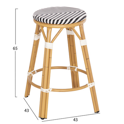 ΣΚΑΜΠΟ ΑΛΟΥΜΙΝΙΟΥ ΜΕΣ. ΥΨΟΥΣ CHINO BAMBOO LOOK & TEXTILENE ΜΑΥΡΟ 43x43x65