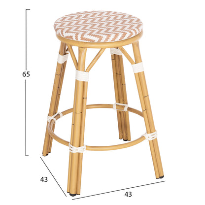 ΣΚΑΜΠΟ ΑΛΟΥΜΙΝΙΟΥ ΜΕΣ. ΥΨΟΥΣ CHINO BAMBOO LOOK ΦΥΣΙΚΟ & TEXTILENE 43x43x65
