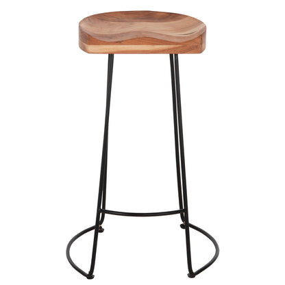 ΣΚΑΜΠΟ BAR ELEANOR ΜΑΣΙΦ ΞΥΛΟ ΑΚΑΚΙΑΣ ΜΕΤΑΛΛΟ 50x43x78