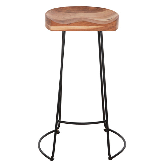 ΣΚΑΜΠΟ BAR ELEANOR ΜΑΣΙΦ ΞΥΛΟ ΑΚΑΚΙΑΣ ΜΕΤΑΛΛΟ 50x43x78