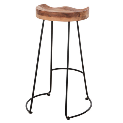 ΣΚΑΜΠΟ BAR ELEANOR ΜΑΣΙΦ ΞΥΛΟ ΑΚΑΚΙΑΣ ΜΕΤΑΛΛΟ 50x43x78