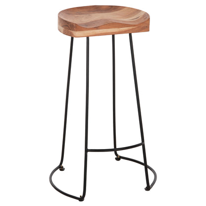 ΣΚΑΜΠΟ BAR ELEANOR ΜΑΣΙΦ ΞΥΛΟ ΑΚΑΚΙΑΣ ΜΕΤΑΛΛΟ 50x43x78