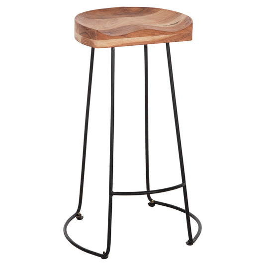ΣΚΑΜΠΟ BAR ELEANOR ΜΑΣΙΦ ΞΥΛΟ ΑΚΑΚΙΑΣ ΜΕΤΑΛΛΟ 50x43x78