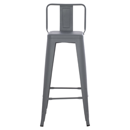 ΣΚΑΜΠΟ BAR ME ΠΛΑΤΗ ΜΕΤΑΛΛΙΚΟ MELITA PRO ΓΚΡΙ 42x42x100