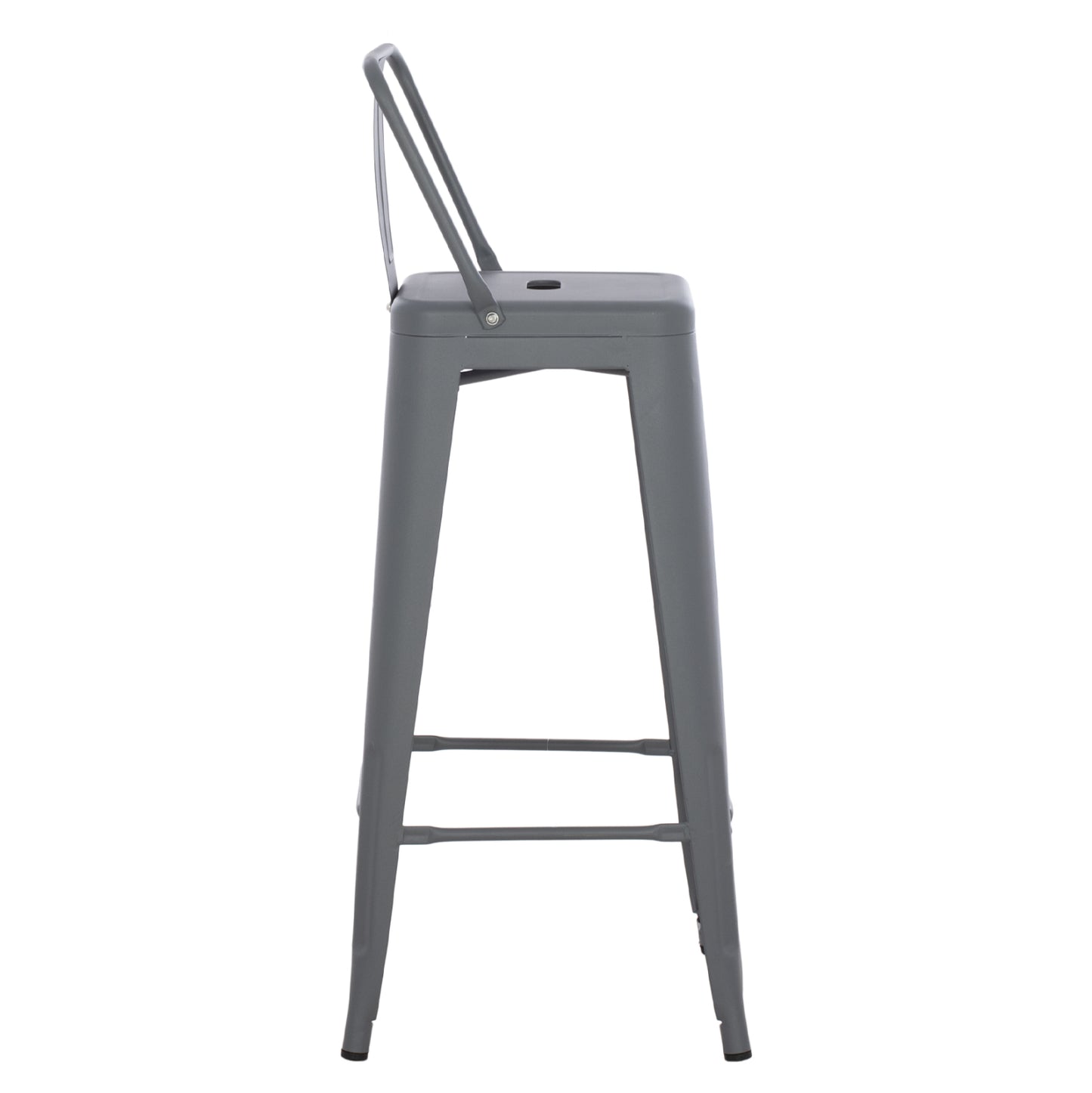 ΣΚΑΜΠΟ BAR ME ΠΛΑΤΗ ΜΕΤΑΛΛΙΚΟ MELITA PRO ΓΚΡΙ 42x42x100