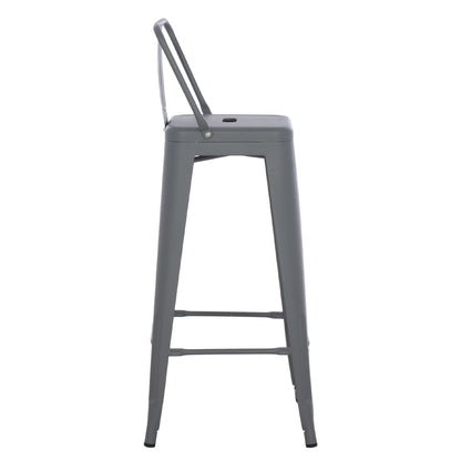 ΣΚΑΜΠΟ BAR ME ΠΛΑΤΗ ΜΕΤΑΛΛΙΚΟ MELITA PRO ΓΚΡΙ 42x42x100