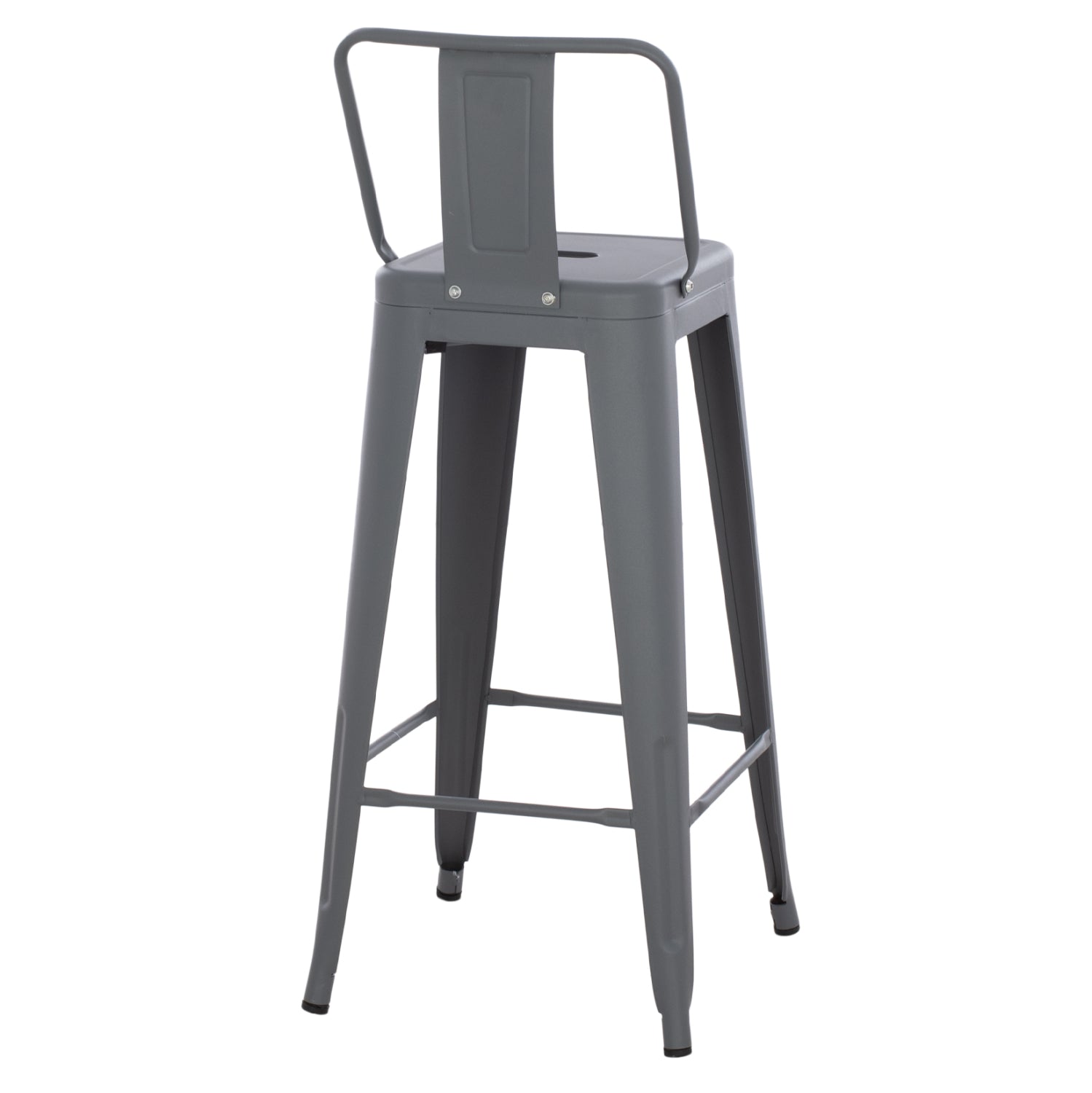 ΣΚΑΜΠΟ BAR ME ΠΛΑΤΗ ΜΕΤΑΛΛΙΚΟ MELITA PRO ΓΚΡΙ 42x42x100