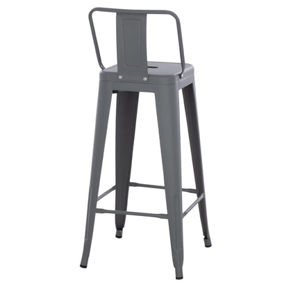 ΣΚΑΜΠΟ BAR ME ΠΛΑΤΗ ΜΕΤΑΛΛΙΚΟ MELITA PRO ΓΚΡΙ 42x42x100