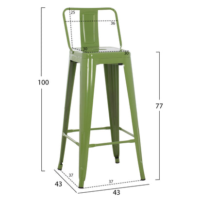 ΣΚΑΜΠΟ BAR ME ΠΛΑΤΗ ΜΕΤΑΛΛΙΚΟ MELITA PRO LIGHT OLIVE GREEN 42x42x100
