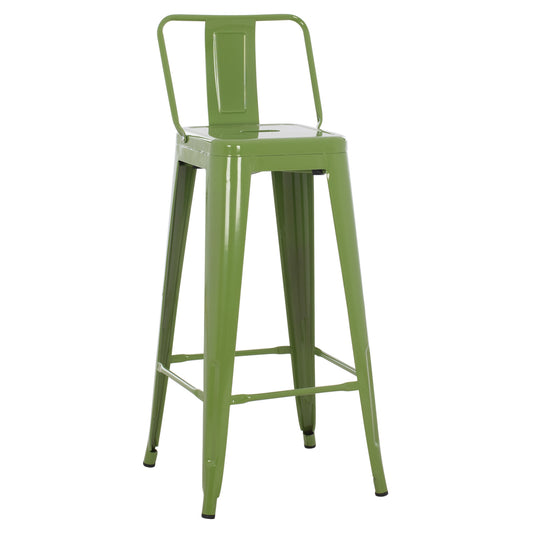 ΣΚΑΜΠΟ BAR ΜΕΤΑΛΛΙΚΟ MELITA ME ΠΛΑΤΗ ΣΕ LIGHT OLIVE GREEN 43x43x100