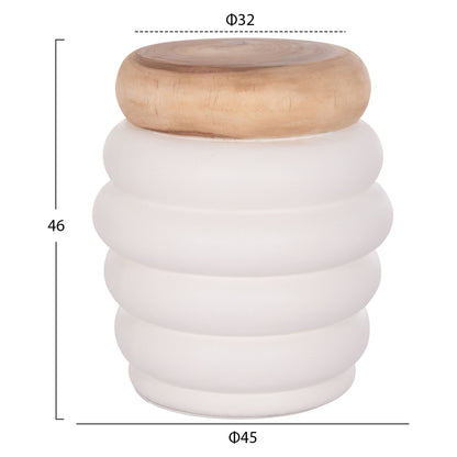 ΣΚΑΜΠΟ PUFFAT FIBER CEMENT ΛΕΥΚΟ ΞΥΛΟ TEAK TOP Φ45x46