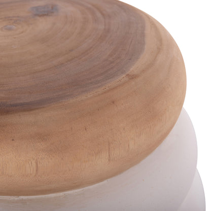 ΣΚΑΜΠΟ PUFFAT FIBER CEMENT ΛΕΥΚΟ ΞΥΛΟ TEAK TOP Φ45x46