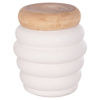 ΣΚΑΜΠΟ PUFFAT FIBER CEMENT ΛΕΥΚΟ ΞΥΛΟ TEAK TOP Φ45x46