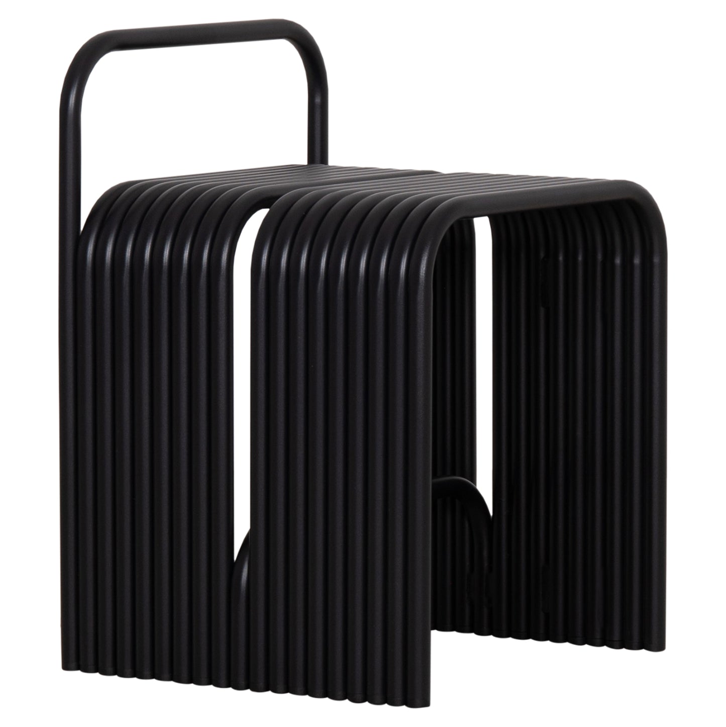 STOOL INTREPID ALUMINUM IN BLACK 40x38x55