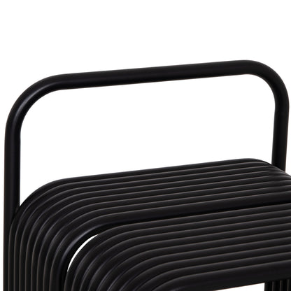 STOOL INTREPID ALUMINUM IN BLACK 40x38x55