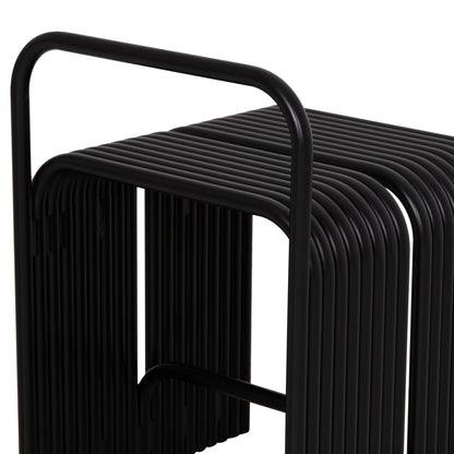 STOOL INTREPID ALUMINUM IN BLACK 40x38x55