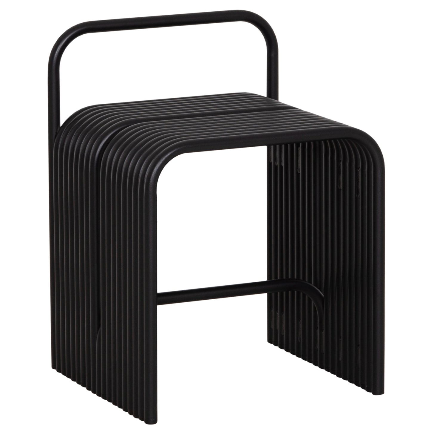 STOOL INTREPID ALUMINUM IN BLACK 40x38x55