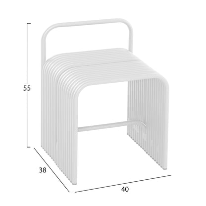 STOOL INTREPID ALUMINUM IN WHITE 40x38x55