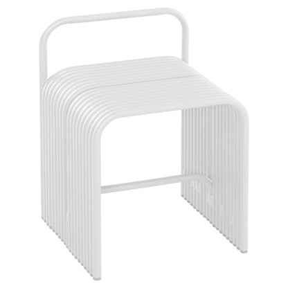 STOOL INTREPID ALUMINUM IN WHITE 40x38x55