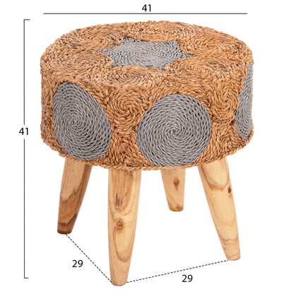 ΣΚΑΜΠΟ BEAM ΞΥΛΟ ΤΕΑΚ ΚΑΙ SEAGRASS ΣΕ ΦΥΣΙΚΟ & ΓΚΡΙ Φ43x45