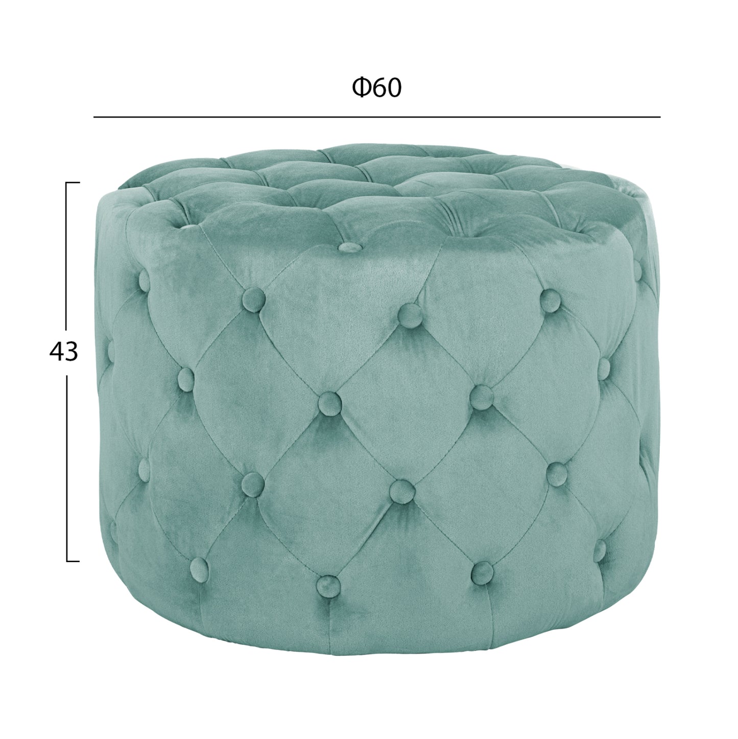 ΣΚΑΜΠΟ KASSIE ΦΥΣΤΙΚΙ ΒΕΛΟΥΔΟ ΤΥΠΟΥ CHESTERFIELD Φ60x43