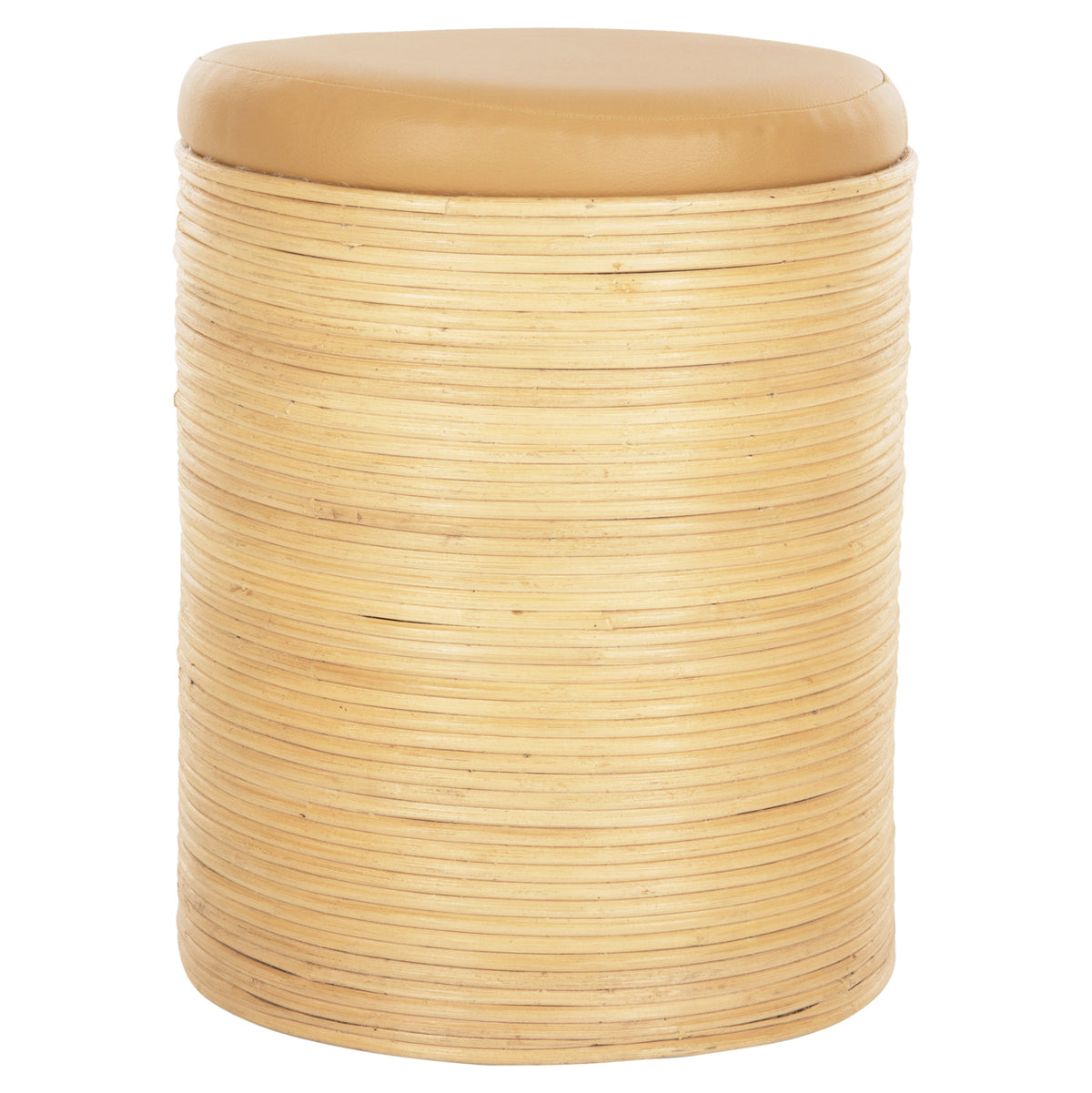 ΣΚΑΜΠΟ MITCH ΦΥΣΙΚΟ RATTAN ΚΑΘΙΣΜΑ ΑΠΟ PU ΜΠΕΖ Φ37x47