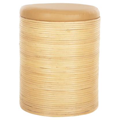 ΣΚΑΜΠΟ MITCH ΦΥΣΙΚΟ RATTAN ΚΑΘΙΣΜΑ ΑΠΟ PU ΜΠΕΖ Φ37x47