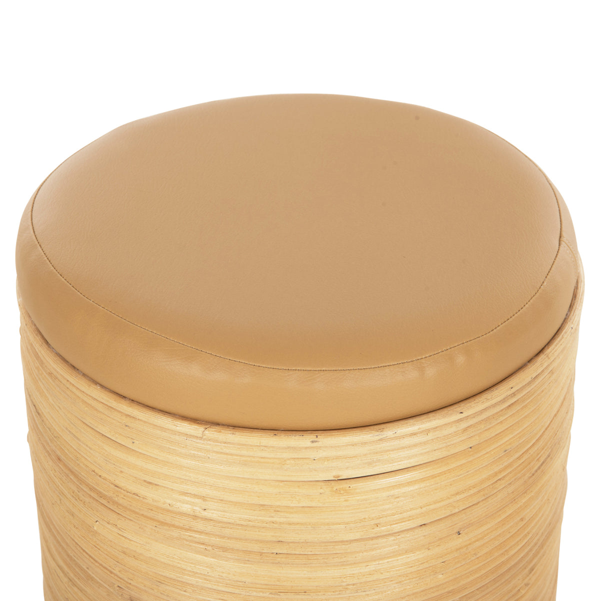 ΣΚΑΜΠΟ MITCH ΦΥΣΙΚΟ RATTAN ΚΑΘΙΣΜΑ ΑΠΟ PU ΜΠΕΖ Φ37x47
