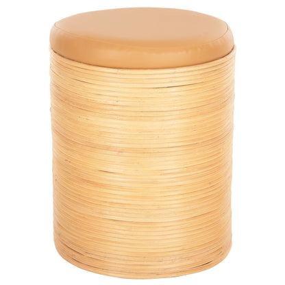 ΣΚΑΜΠΟ MITCH ΦΥΣΙΚΟ RATTAN ΚΑΘΙΣΜΑ ΑΠΟ PU ΜΠΕΖ Φ37x47
