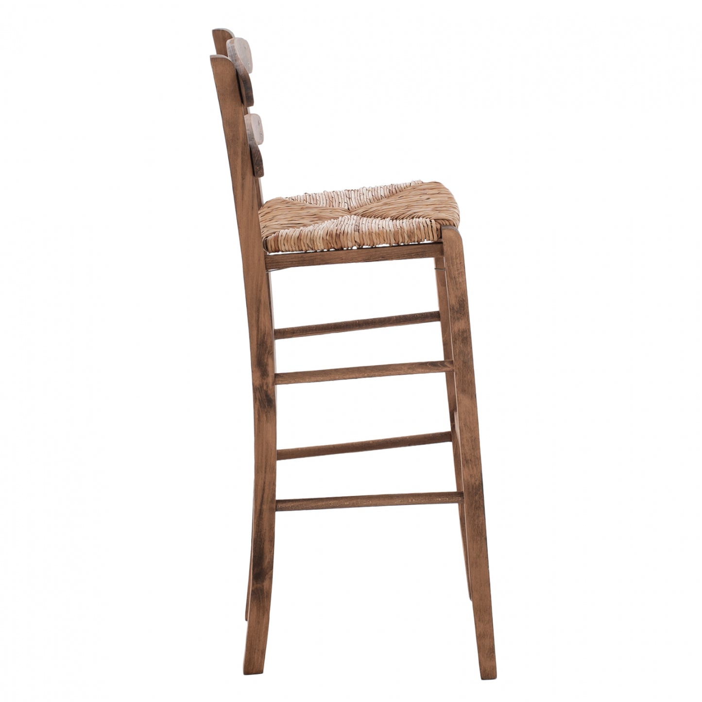 STOOL NAILED WALNUT WITH WICKER
